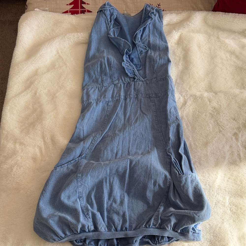Blue Ruffled Women's Dress